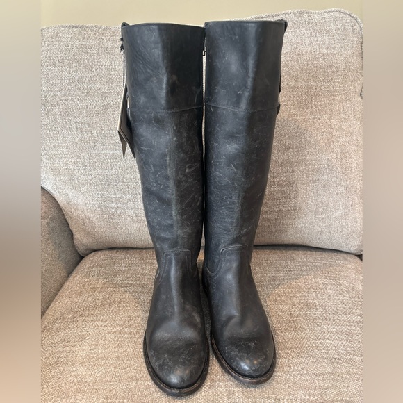 ✨FRYE Jamie Ring Tall Western Boots Stonewashed Distressed Black Women’s NWT - Picture 3 of 14